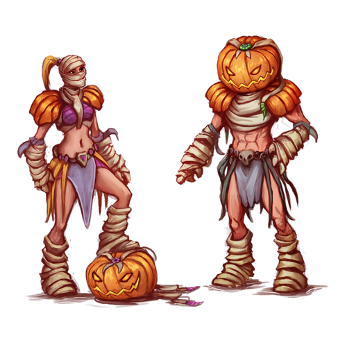 Concept Art do Pumpkin Mummy Outfits