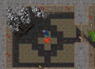 Use a Sacred Bowl of Purification no SQM marcado na imagem para obter o Bowl with Sacred Water. Mensagem: Filling the corrupted water into the sacred bowl completely purifies the fluid.