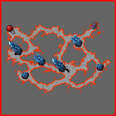 Localização dos Cristais e do Hollow Geode.
