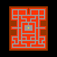 Uma sala que lembra muito a sala do jogo Pac Man. 33212,32699,14:1aqui.