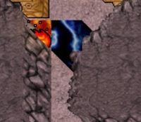 Magic Wall aberta, liberando acesso ao teleporte.